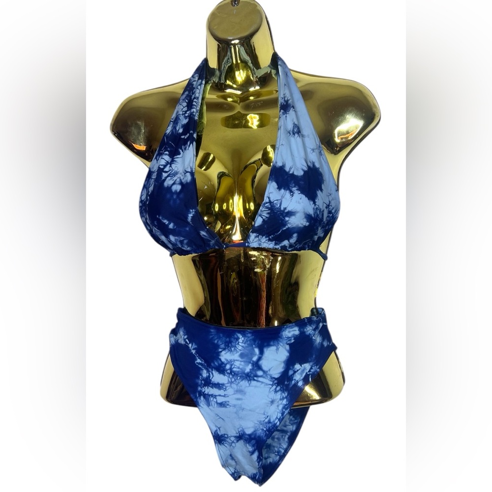 Blue Tie-Dye Bikini Set